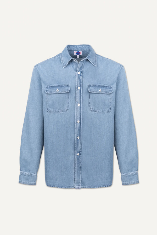 Washed Denim Double Pocket Shirt